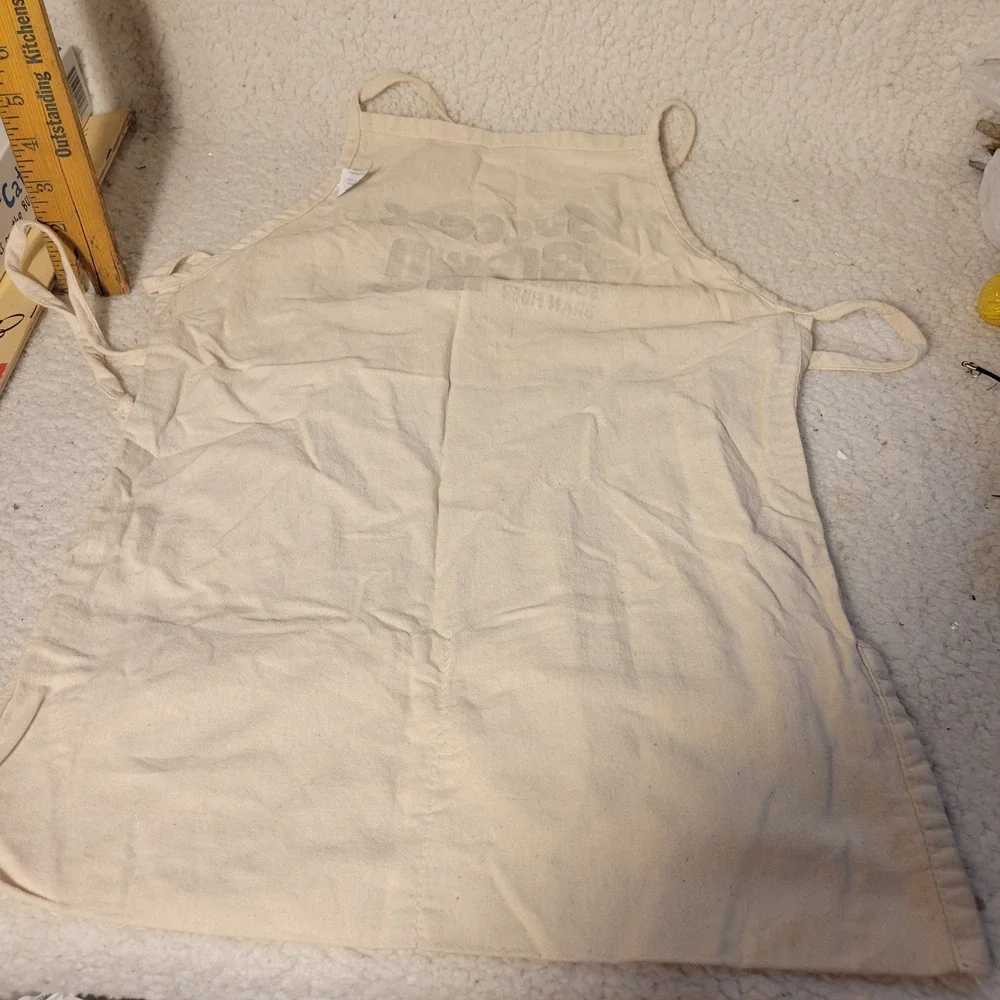 Vintage Success Brown Rice Apron Natural Cotton Canvas Made in USA Augusta Pocke